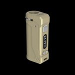 Olive green butane lighter with digital display.