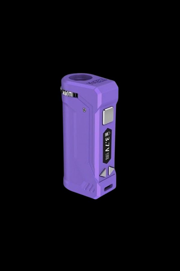 Purple electronic dab rig with digital display.