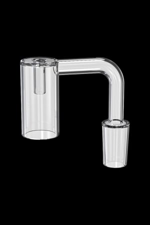 Clear quartz dab rig nail with angled joint.