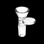 Clear glass smoking bowl with removable screen.