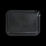 Black rolling tray isolated on a black background.