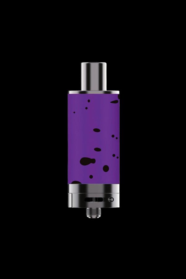 Purple cannabis concentrate vaporizer pen against a black background.