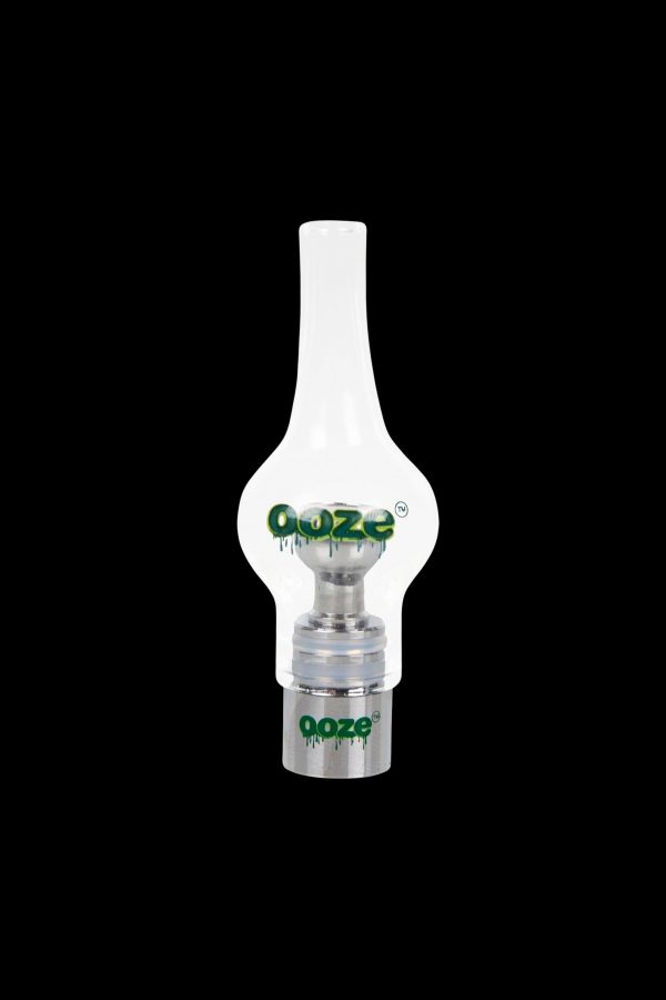 Clear glass dab nail with "Ooze" branding.