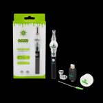 Ooze Crusher Globe Kit, a cannabis concentrate vaporizer with accompanying accessories including a charging cable and dab tool, displayed in its packaging.