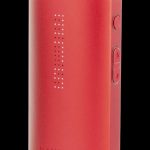 Red DaVinci IQ2 vaporizer with perforated front panel.