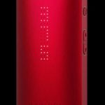 Red Davinci IQ2 vaporizer with perforated front panel.