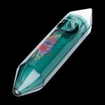 Famous Design Floral Lush Crystal Hand Pipe - Teal