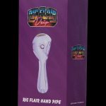 Pink glass hand pipe with “Ric Flair Drip” branding in a white box.