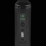 Black Ooze vaporizer pen with digital display showing time and temperature.