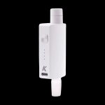 White cannabis vaporizer pen with a branded “K” logo.