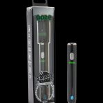 Ooze Smart Battery for cannabis vape cartridges, displayed in packaging and standalone, featuring digital temperature and battery life display.