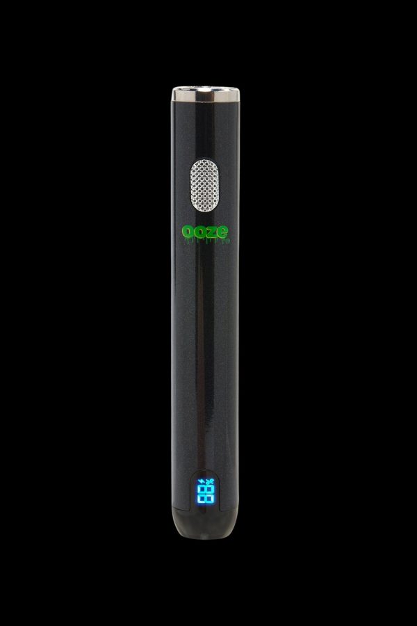 Black Goze pen-style cannabis vaporizer with green logo and digital display.