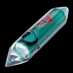 Famous Design Floral Lush Crystal Hand Pipe - Teal