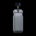 Clear glass cannabis oil rig with a dome and mouthpiece.