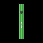 Green cannabis vape pen isolated on a black background.