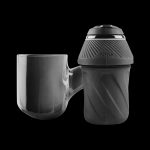 Puffco Peak Pro portable dab rig in clear and black, studio shot.