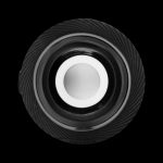 Black cannabis grinder with a white interior.