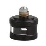 Black cannabis oil burner with clear viewing window.