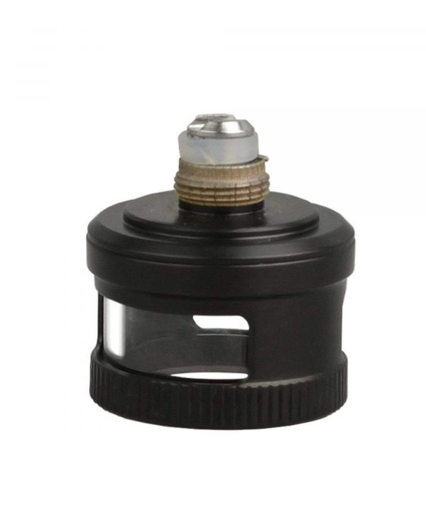 Black cannabis oil burner with clear viewing window.