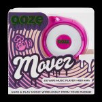 A product shot of the "Ooze Moverz" – a pink and purple 510 vape pen with a built-in wireless speaker, marketed with the tagline "Vape & Play Music Wirelessly From Your Phone!" 650 mAh.