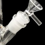 Glass bong with a bowl piece inserted into the downstem.