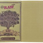 Front view of the RAW RawlBook - Book of 420 Rolling Filter Tips, displaying a patterned cover with branding elements.