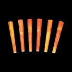 Six lit cannabis cigarettes against a black background.