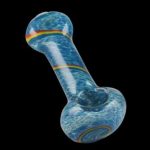 A side view of the Simple Colorful Spoon Pipe - Balloon Strings, featuring a colorful glass bowl design.