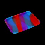 Close-up of the Silicone Concentrate Tray, showcasing its smooth, dark surface and minimalist design against a black background.