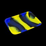 A top-down view of the Silicone Concentrate Tray, showcasing its smooth, dark surface against a black background.