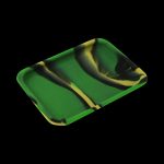 The Silicone Concentrate Tray is shown from above, a dark-colored dish with a subtle, glossy sheen.