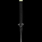 Black glass dab rig with green accent.