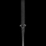 Black glass dab rig with purple accent.