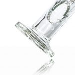 A side view of the Tank Glass Straight Tube Bong, displaying its clear glass construction and simple cylindrical shape.