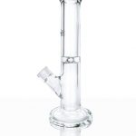 Front view of the Tank Glass Straight Tube Bong, showcasing its clear glass construction and simple cylindrical shape.