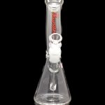 Clear glass bubbler with ice catch and "Hurricane" logo.