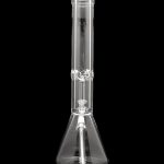 Clear glass bong isolated on a black background.