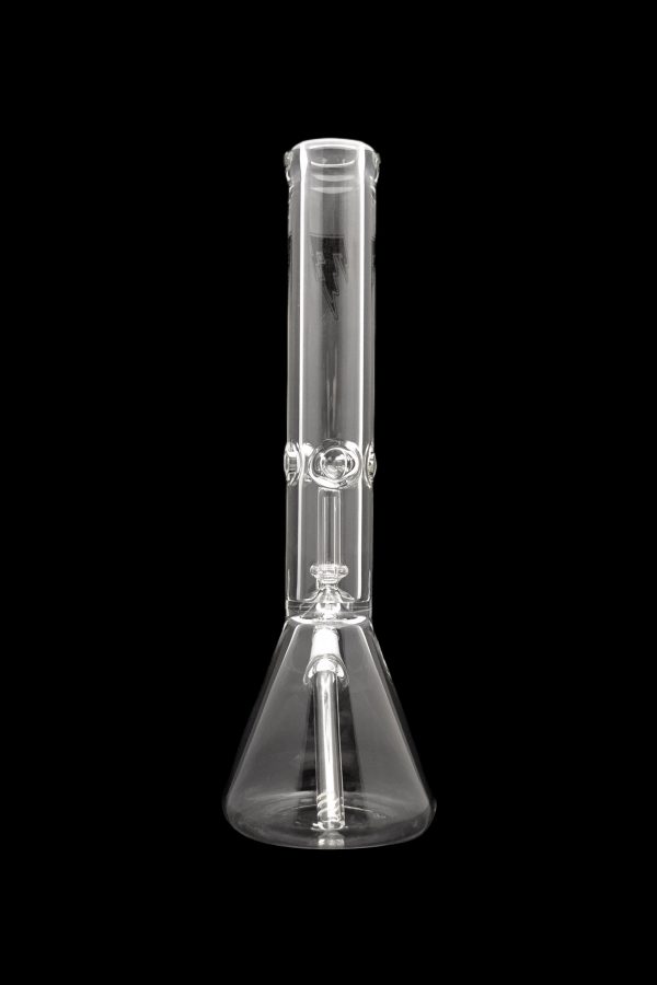 Clear glass bong isolated on a black background.