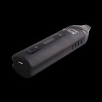 Black cannabis vape pen with digital display.