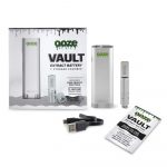 Ooze Vault cannabis extract battery kit packaging, including battery, storage chamber, and instructions.