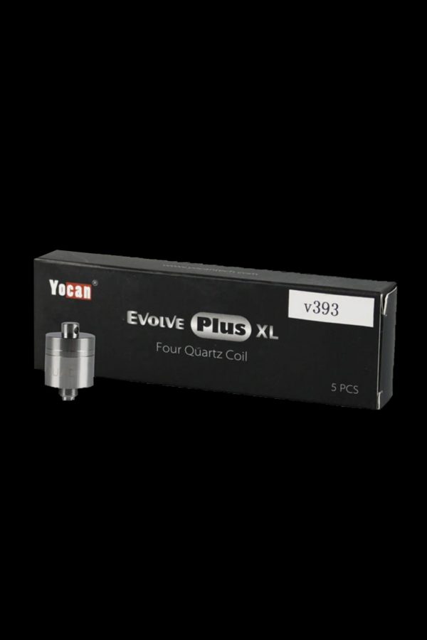 Yocan Evolve Plus XL quartz coil replacement pack with five coils.
