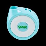 Turquoise Ooze smoking device with green logo.